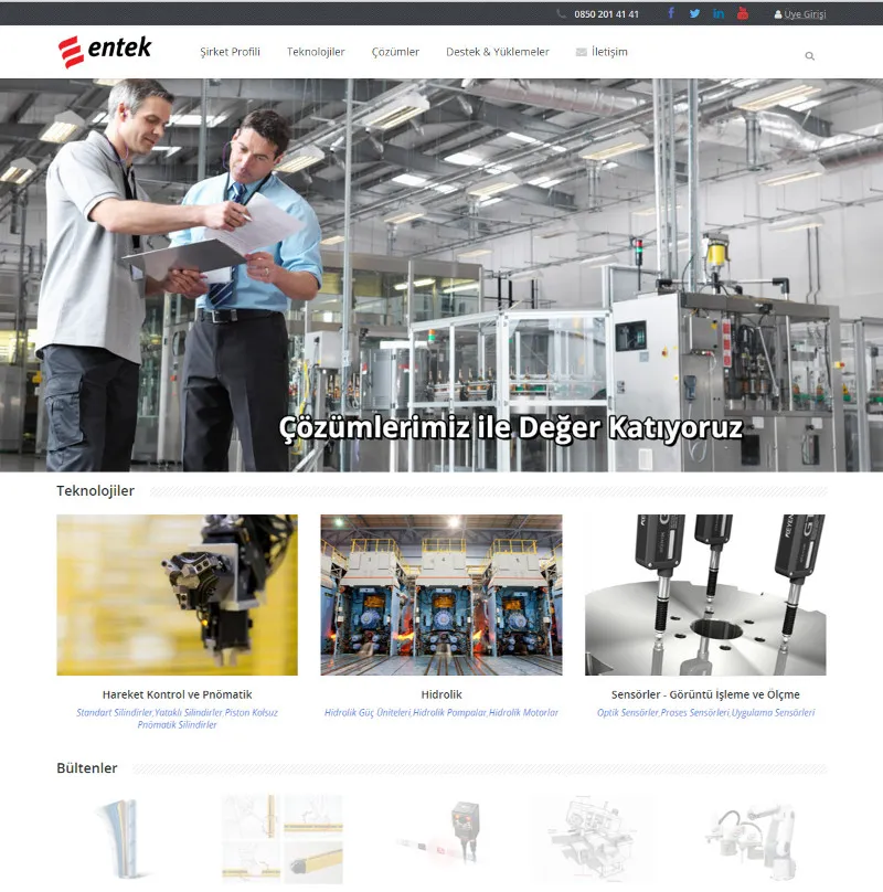 Entek Otomasyon Web Sitesi