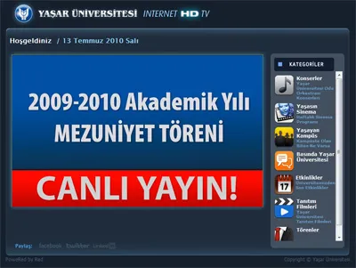 Yaşar Üniversitesi İnternet HD TV